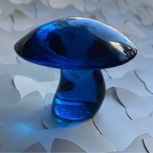 Rare MCM Viking Glass Small Blue Mushroom 🍄